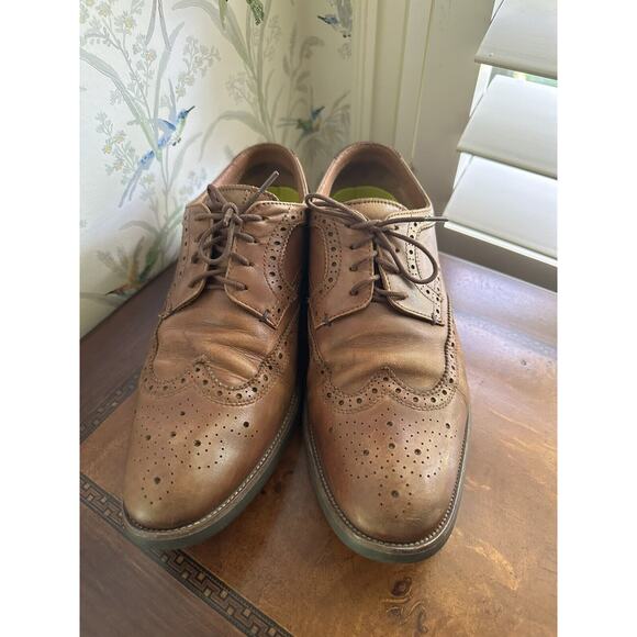 Florsheim Men's 30856 Brown Leather Wingtip Oxford Dress SHoes Size 9.5 - Picture 2 of 10
